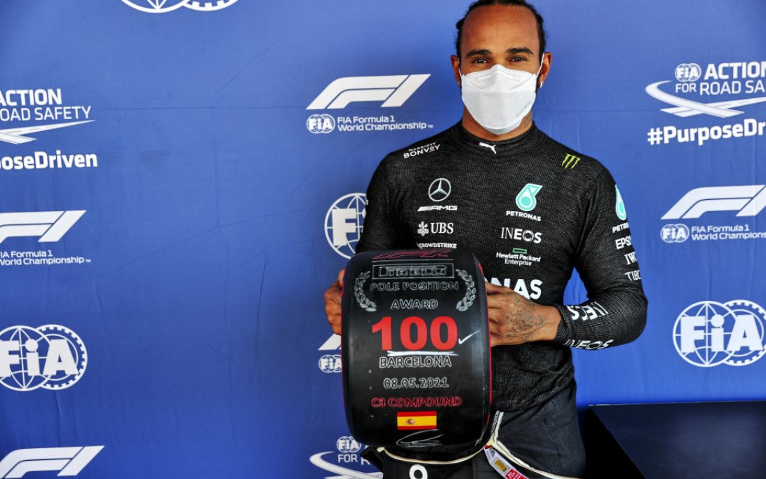 Lewis Hamilton Pirelli Pole Position Award Barcelona