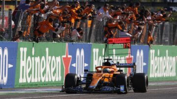 Ricciardo leads McLaren 1-2 as Hamilton and Verstappen collide