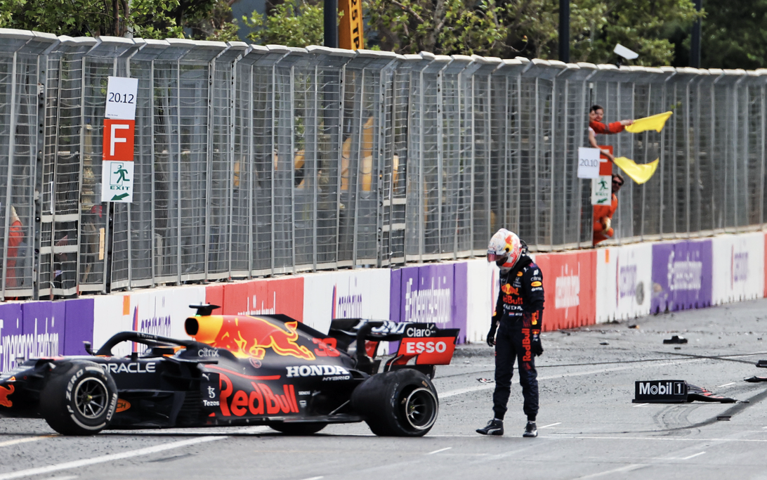 Verstappen crashes after life-threatening blowout as Hamilton suffers 'magic button' mishap