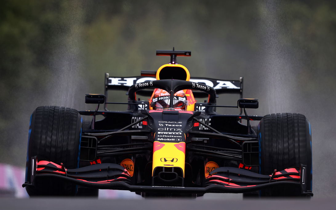 Verstappen full wets Belgium Rain