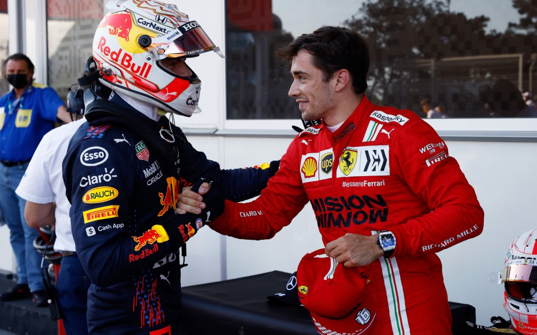 Verstappen leclerc baku