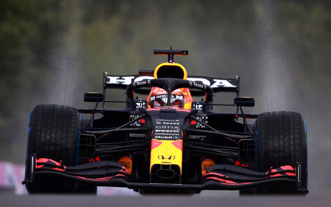 Verstappen full wets Belgium Rain