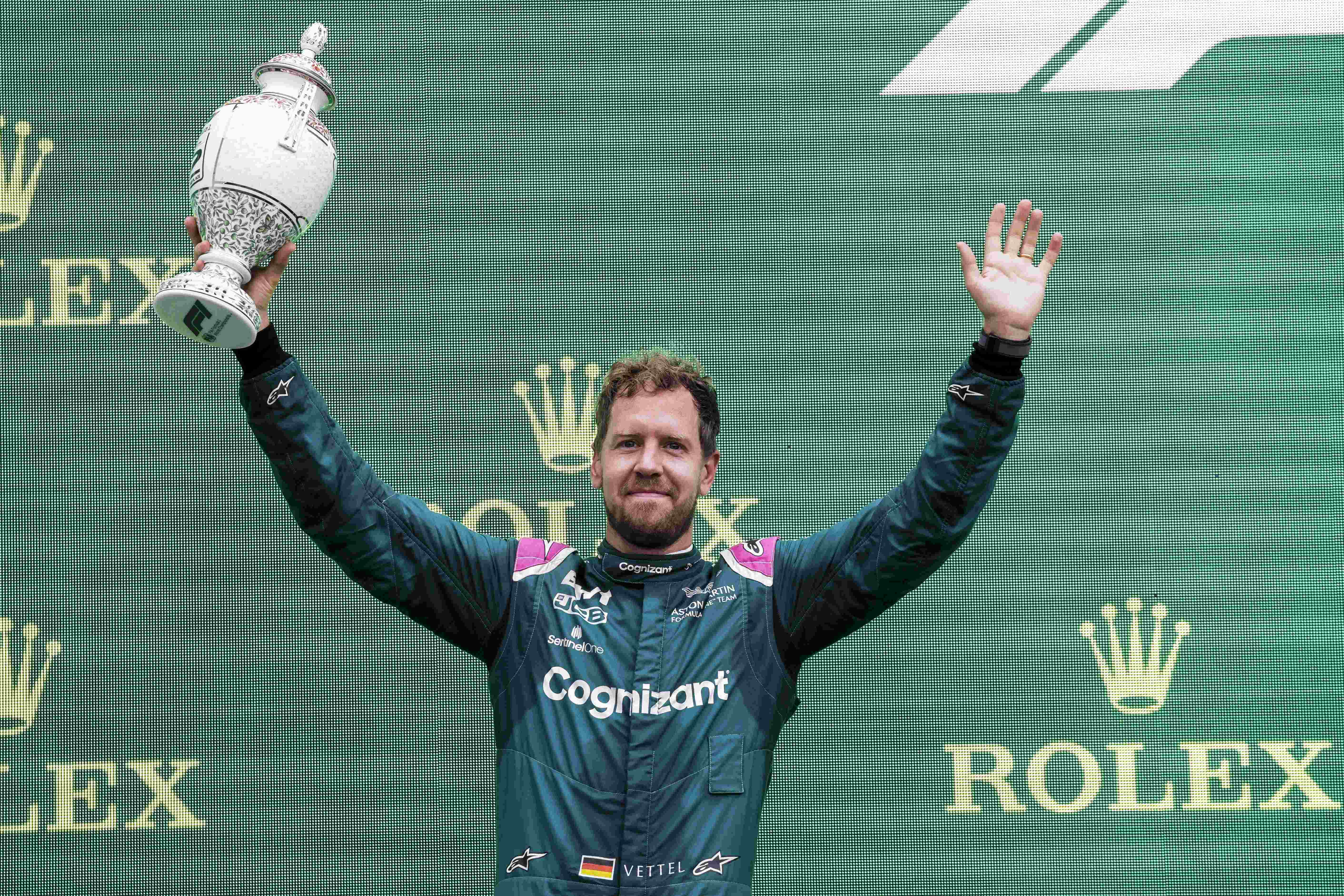 Vettel Hungary podium