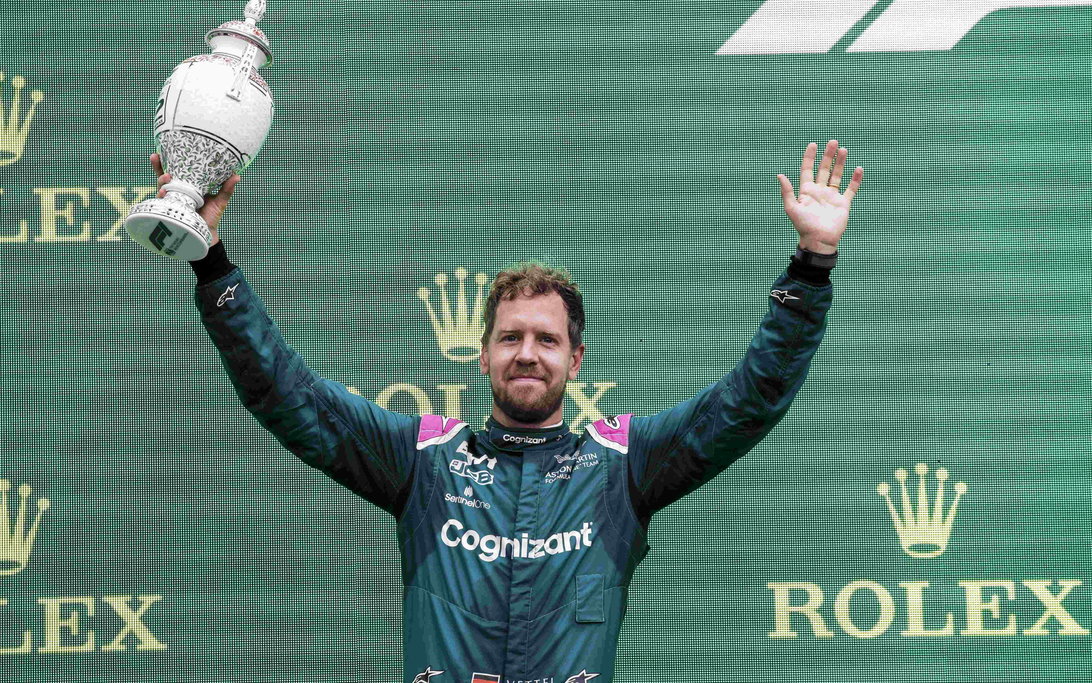 Vettel Hungary podium