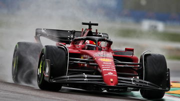 Leclerc leads Ferrari 1-2 in wet practice at Imola