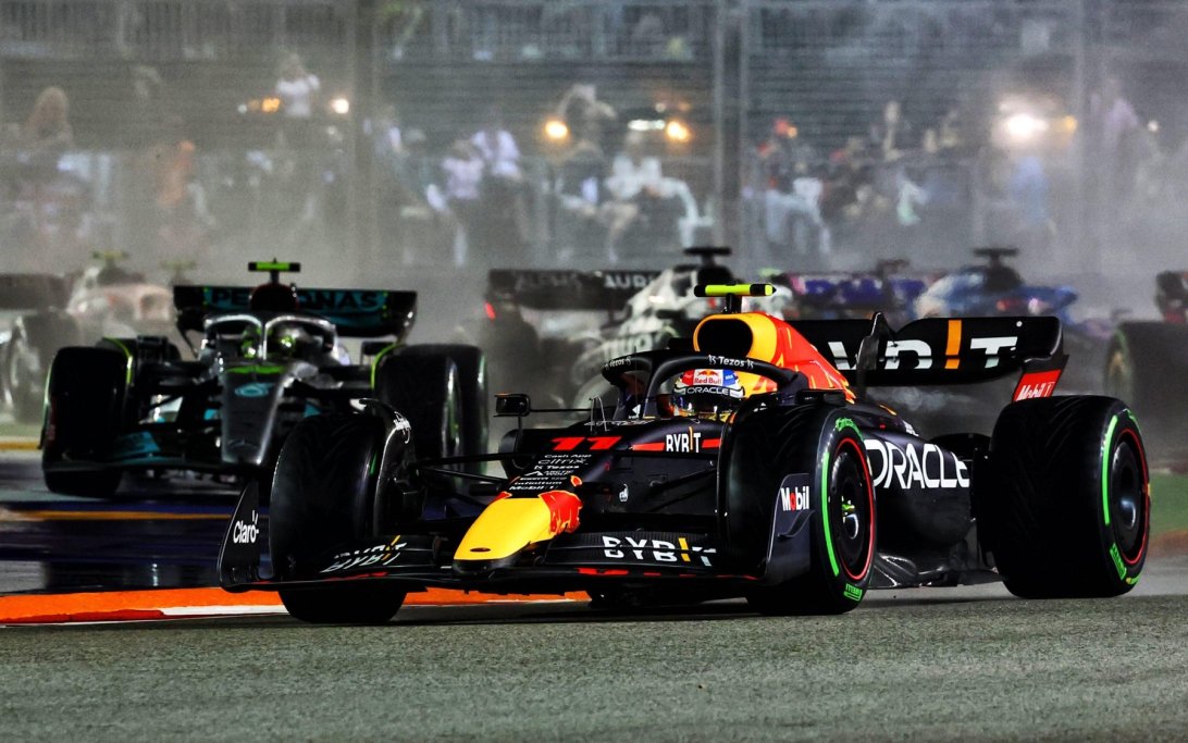 Perez Start GP Singapore rain