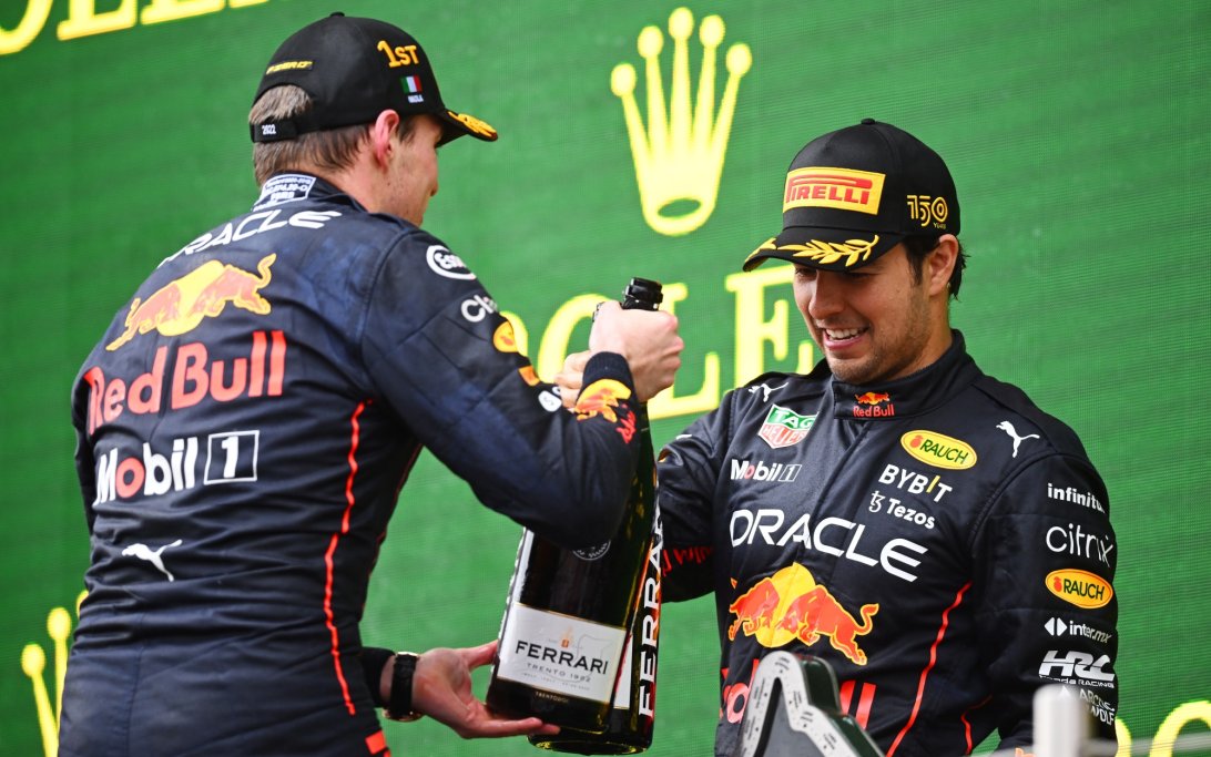 Verstappen Perez Podium Imola
