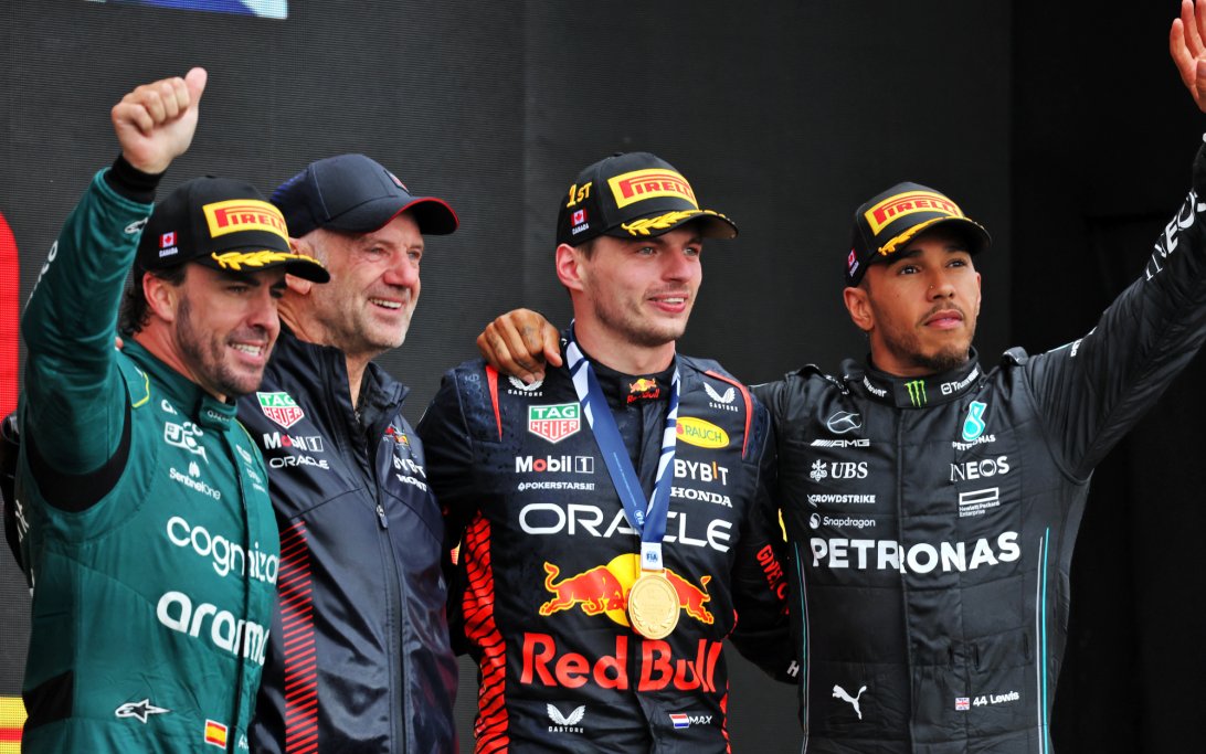 Hamilton Verstappen Alonso Canada podium