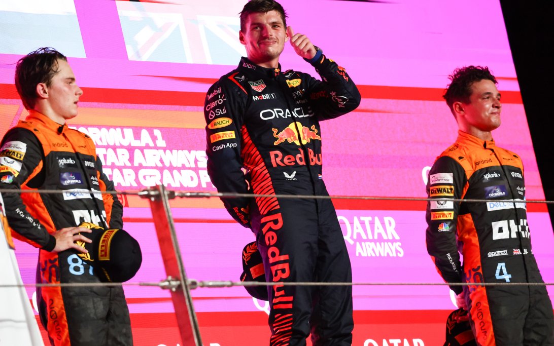 Norris Verstappen Piastri podium Qatar