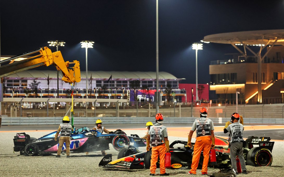 Perez Ocon crash Qatar