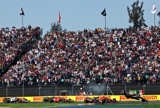 Perez Leclerc Sainz Mexico race start