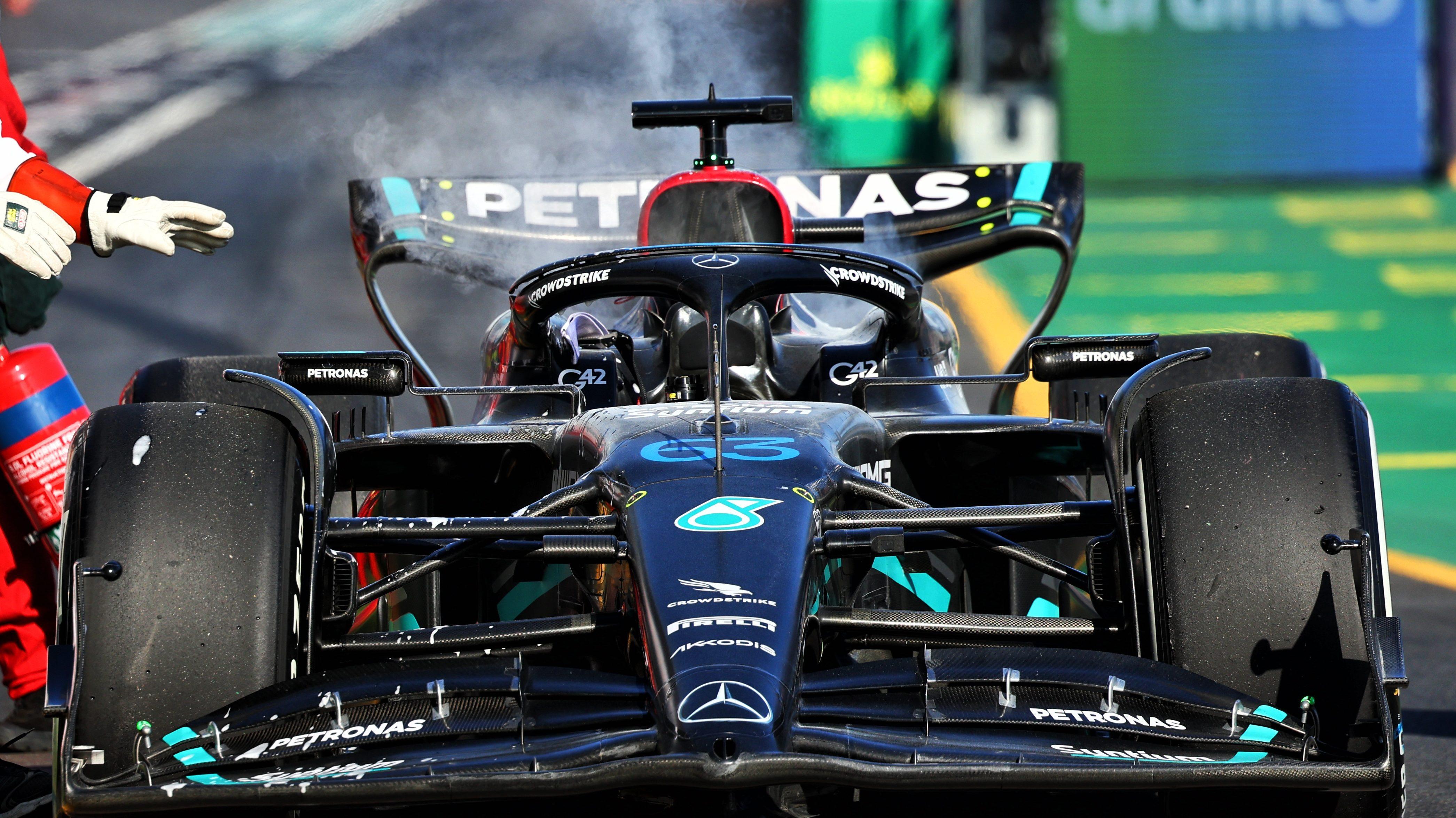 Russell engine 2023 Australia Mercedes failure