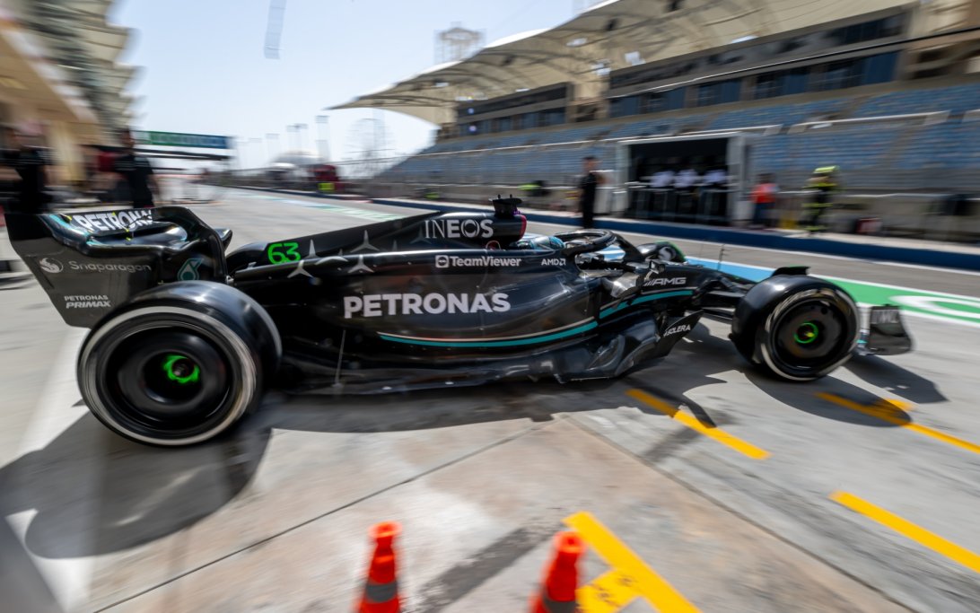 George Russell Mercedes Bahrain Test Day Three AM