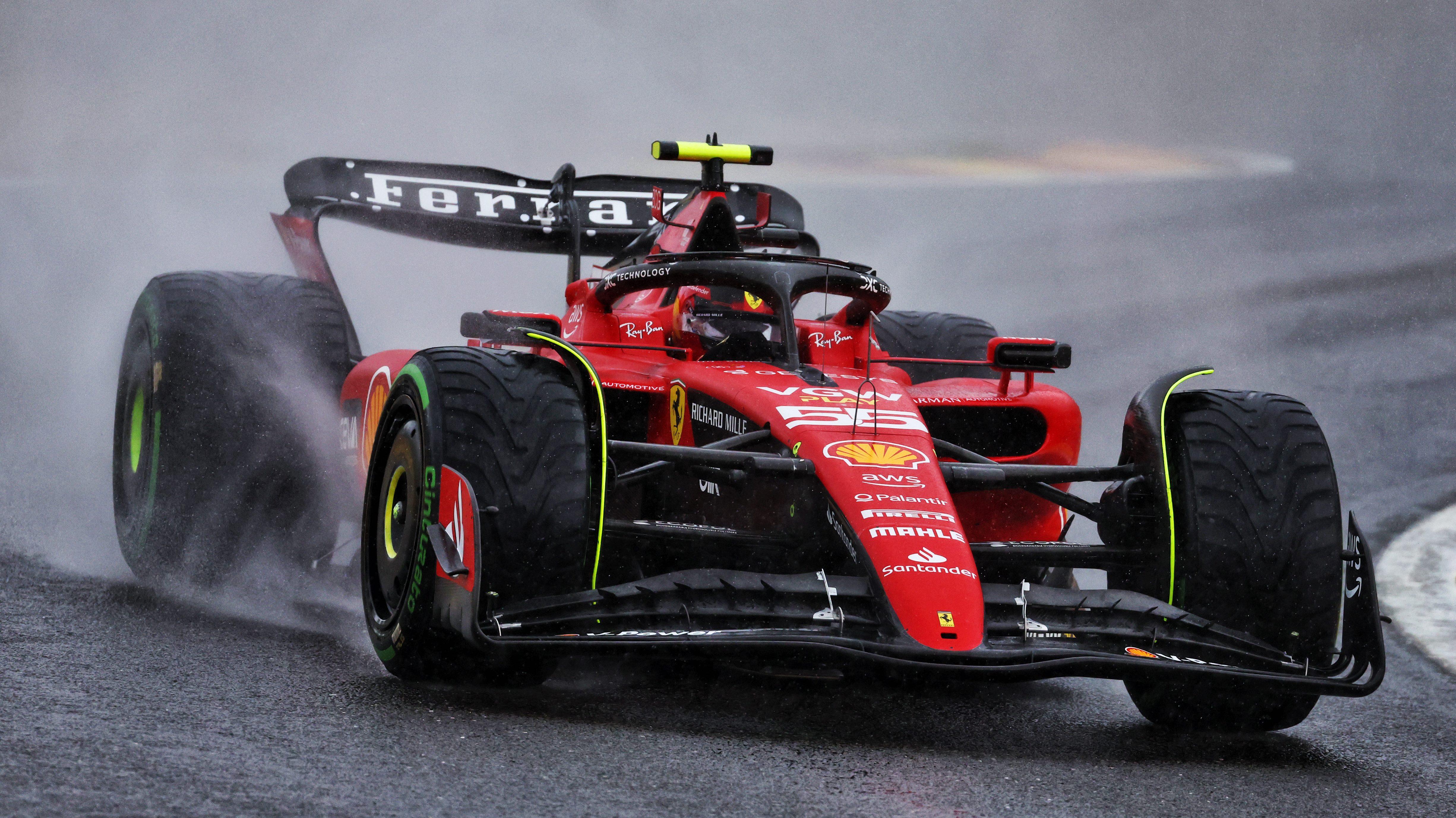 Sainz Belgium wet