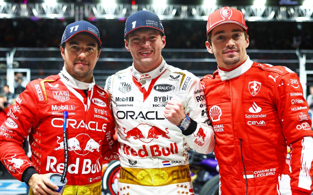 Verstappen Leclerc Perez Las Vegas