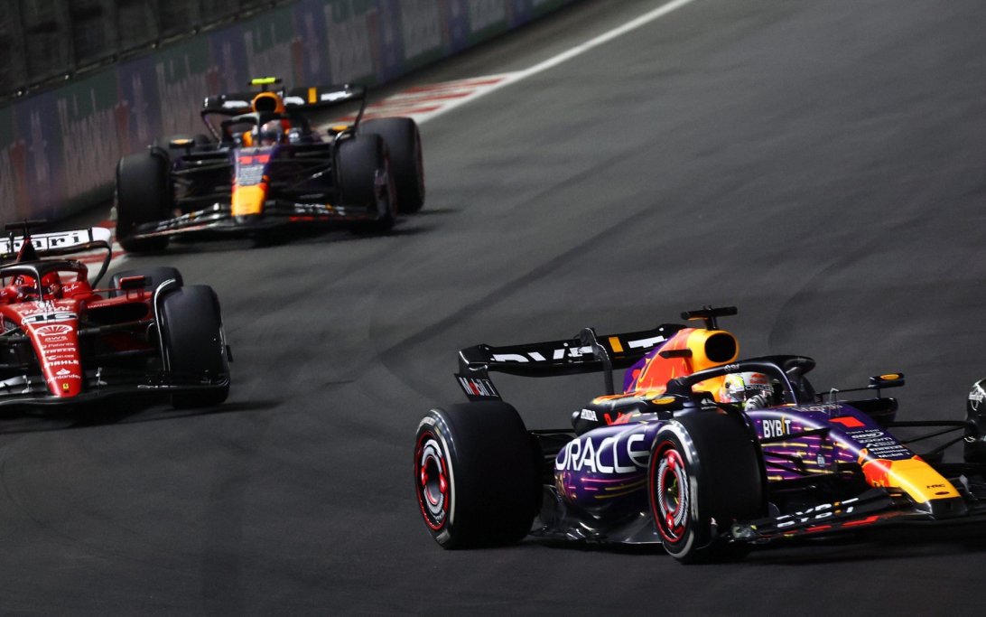 Verstappen Leclerc Perez Las Vegas