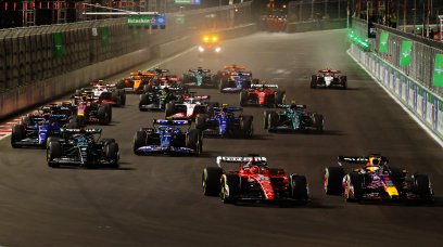 Verstappen Leclerc Las Vegas start