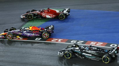 Verstappen Leclerc Russell  Las Vegas