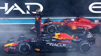 Verstappen donuts Abu Dhabi 2023