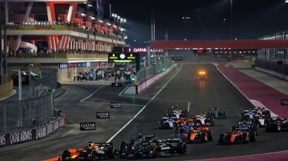 Verstappen Russell Hamilton Qatar start