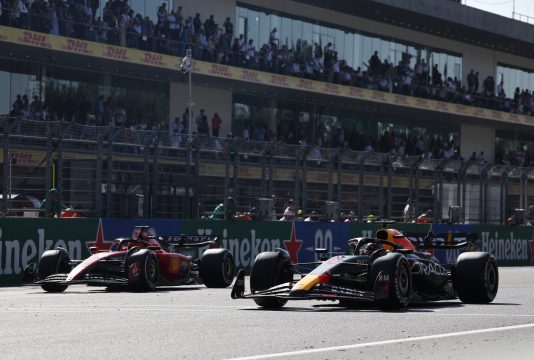 Verstappen Leclerc Mexico race restart