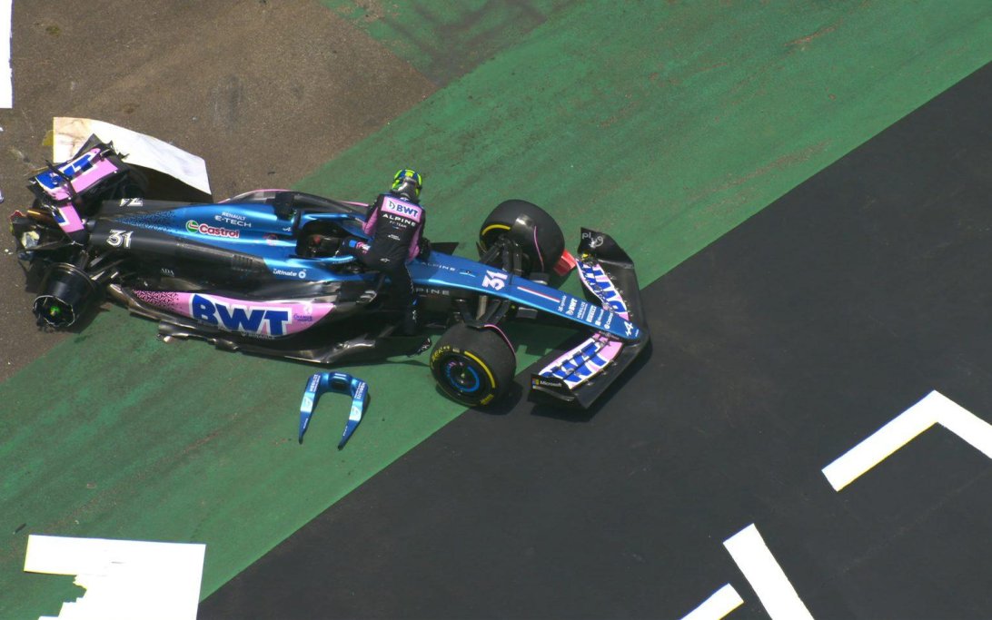 Ocon Brazil crash screenshot