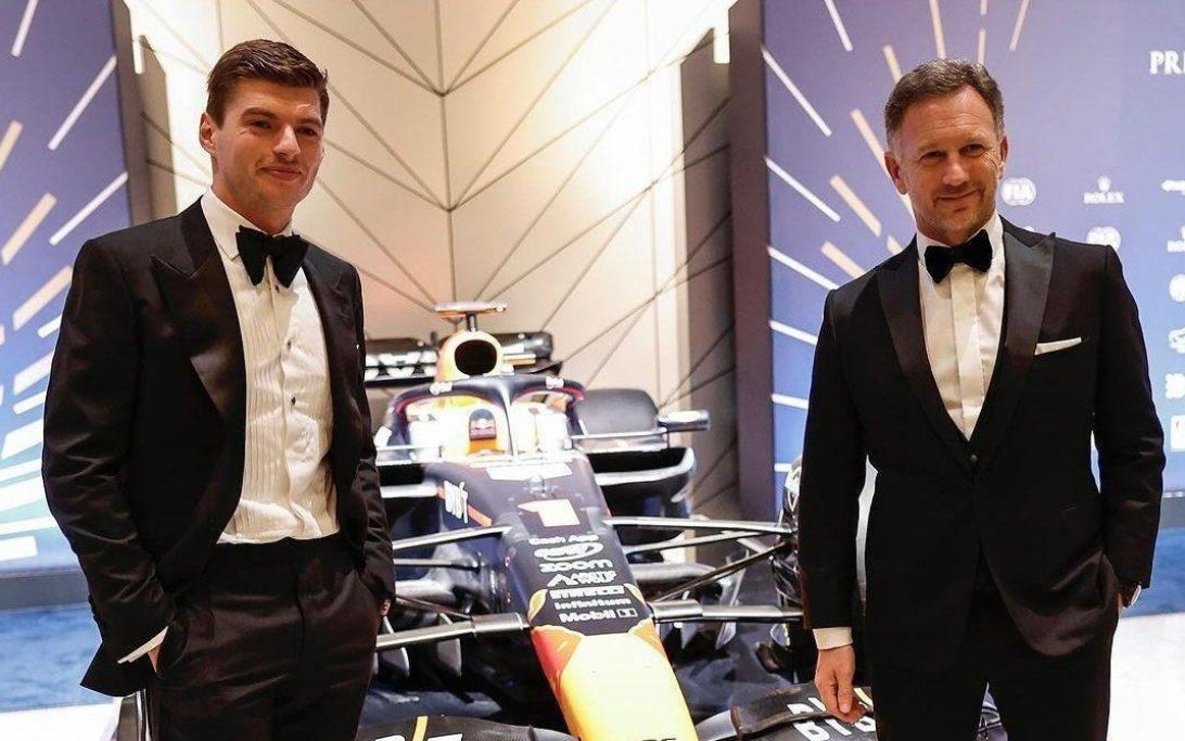 Verstappen Horner FIA Ceremony