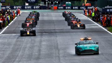 Aangepaste startopstelling Formule 1 GP België na gridstraf Verstappen
