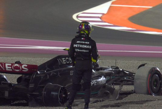 Russell Hamilton crash 2023 Qatar