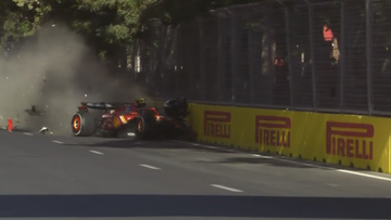 Sainz en Perez rammen elkaar eraf in ultieme slotfase GP Azerbeidzjan