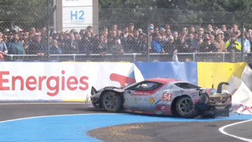 Ferrari suffer first huge crash of Le Mans 24 Hours