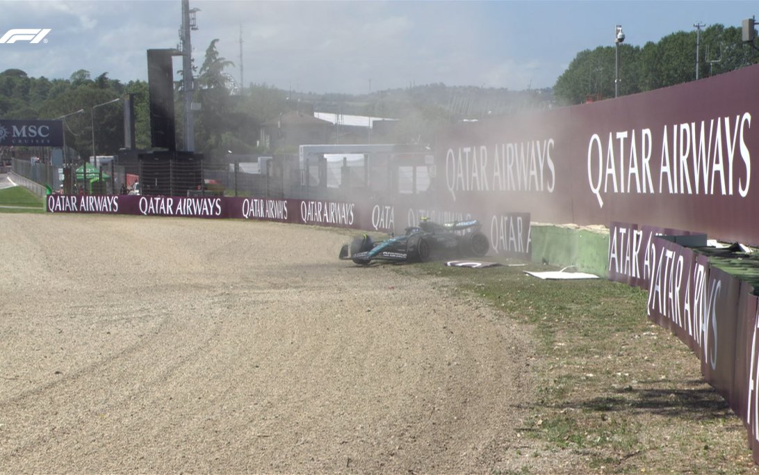 Alonso Imola Crash FP3