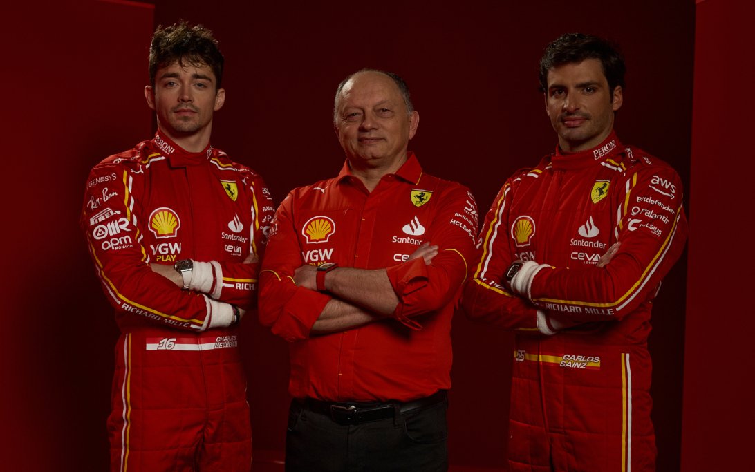 Leclerc Sainz Vasseur Ferrari launch