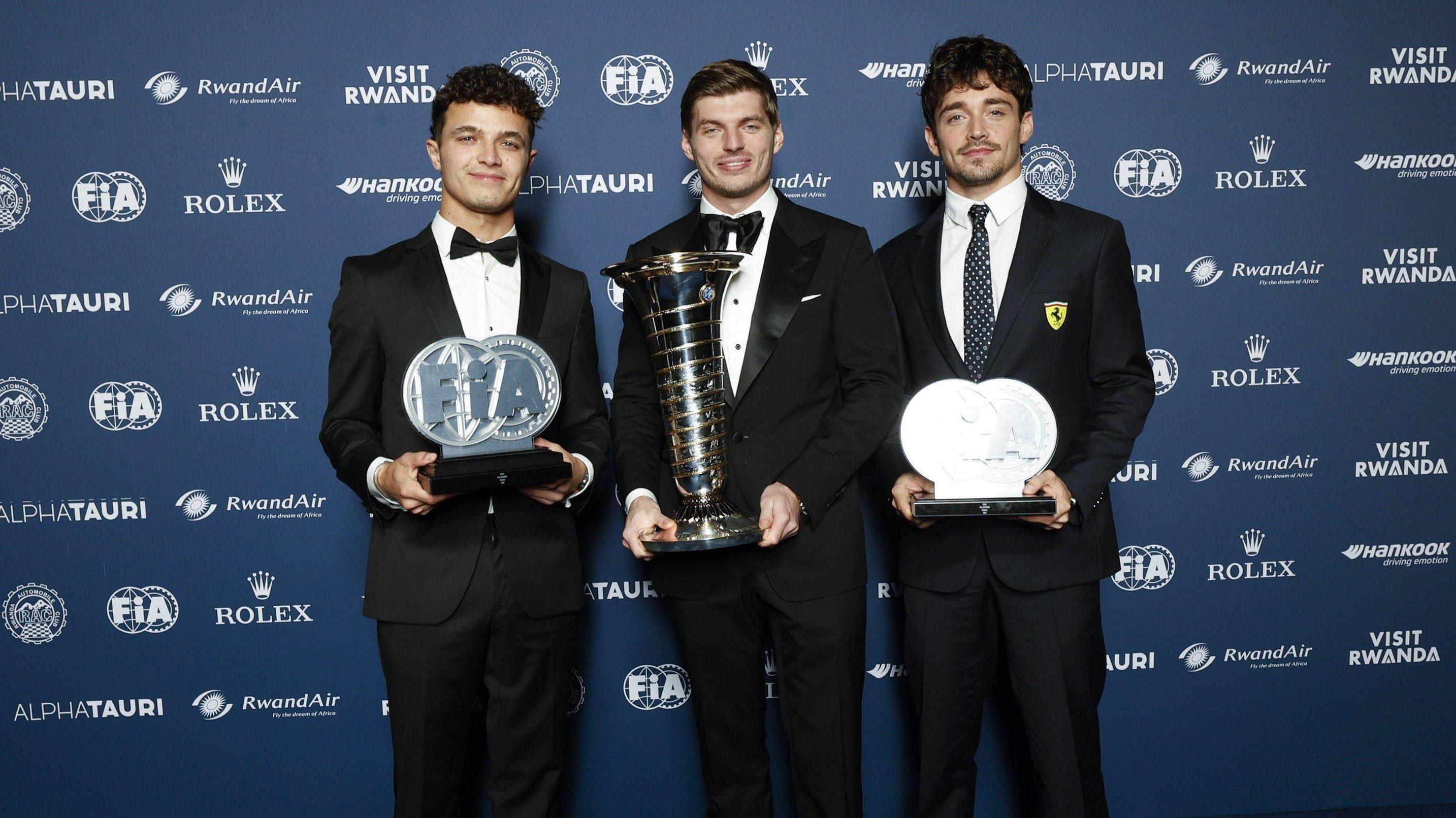 Verstappen Norris Leclerc gala