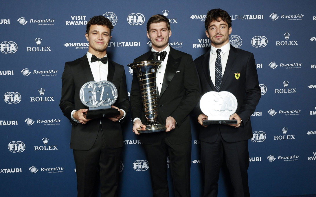 Verstappen Norris Leclerc gala