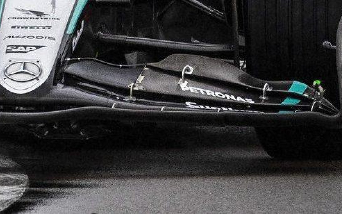W15 front wing shakedown