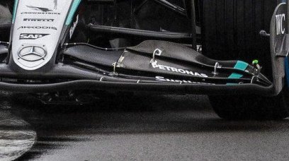 W15 front wing shakedown