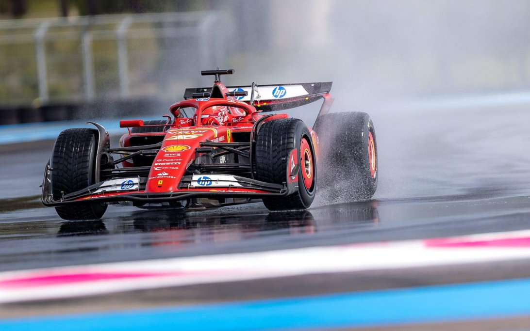 Leclerc wet test Pirelli