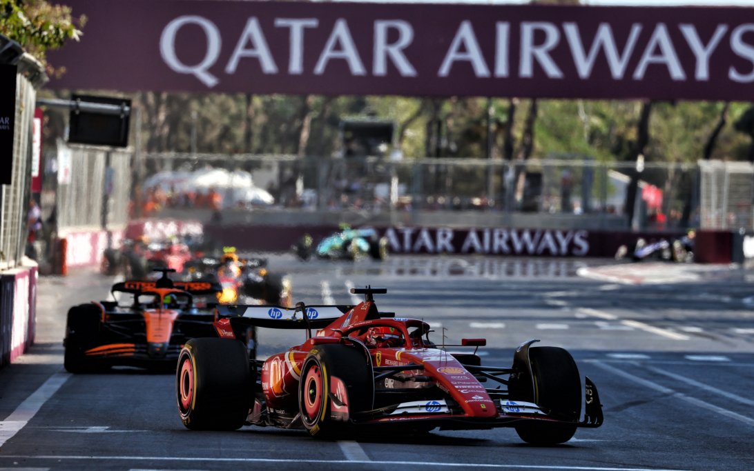 Leclerc race Baku
