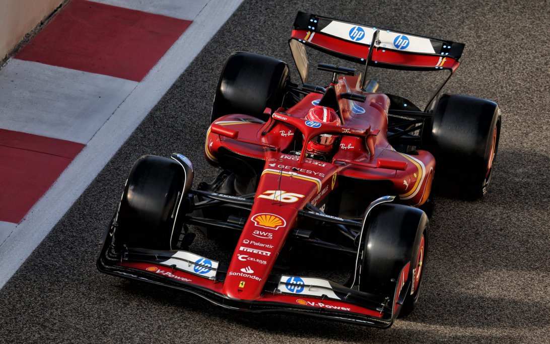Leclerc post season test Abu Dhabi