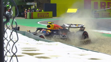 Video: Crashende Perez zorgt voor rode vlag