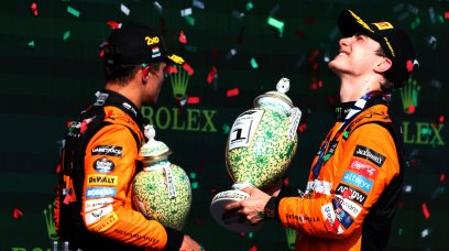 Piastri Norris Hungary podium