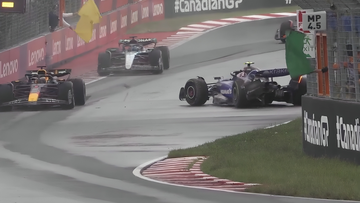 Video: Sargeant zorgt met crash voor safety car in nat Canada