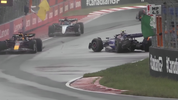 Video: Sargeant zorgt met crash voor safety car in nat Canada