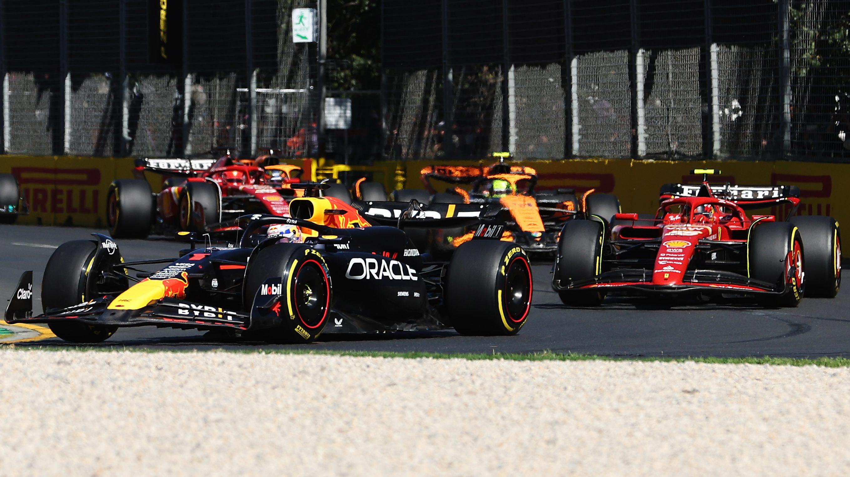 Verstappen Sainz Australia start
