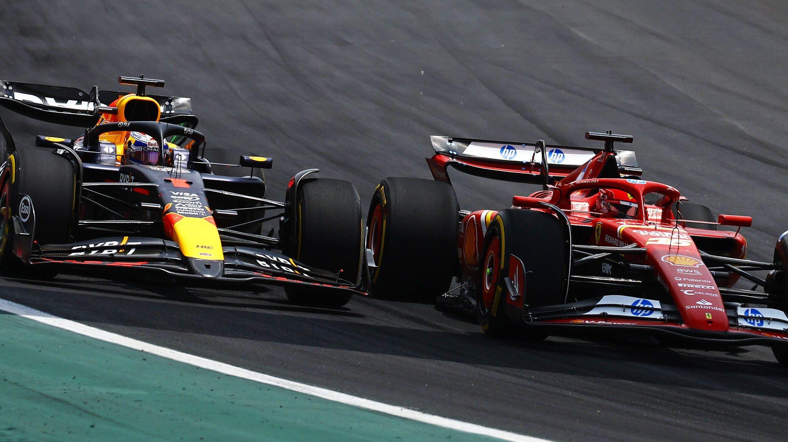 Verstappen Leclerc sprintrace Brazil