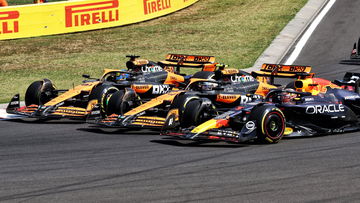 Verstappen woedend na Red Bull/McLaren-driemansgevecht bij start GP Hongarije