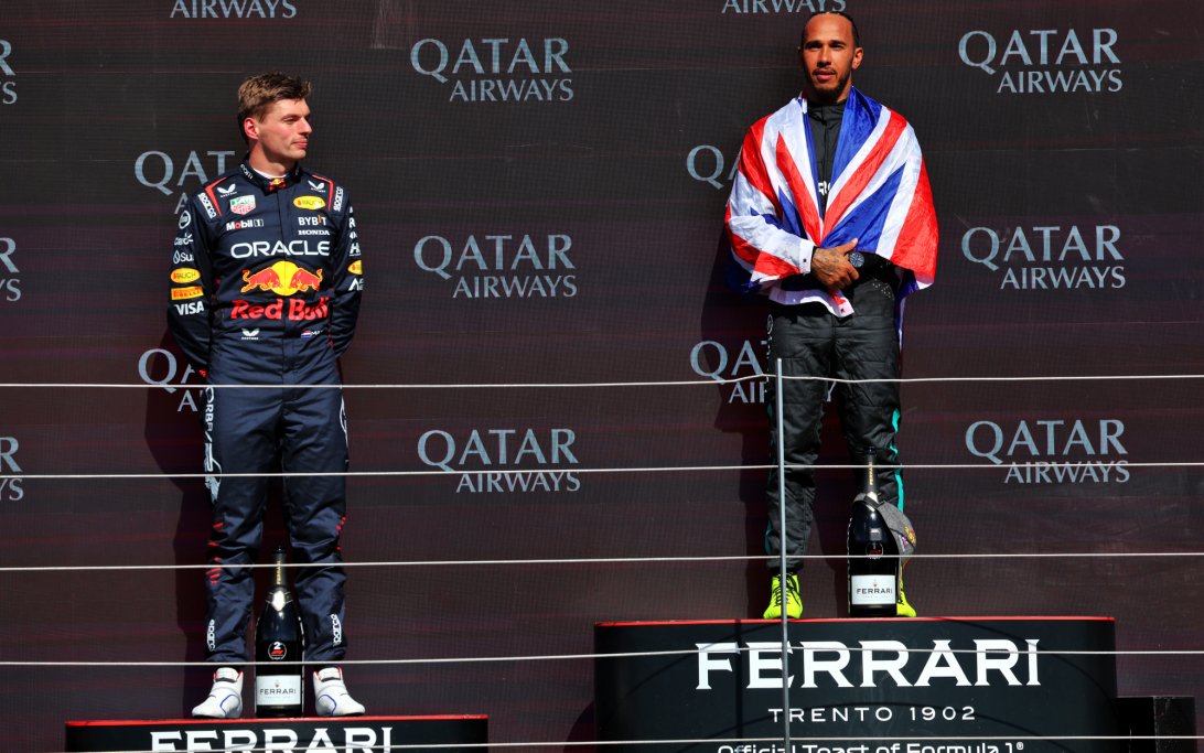 Verstappen Hamilton Silverstone podium