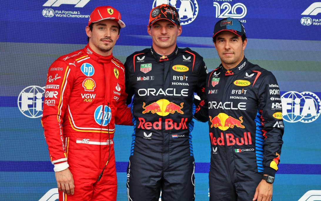 Verstappen Leclerc Perez wet qualifying Belgium