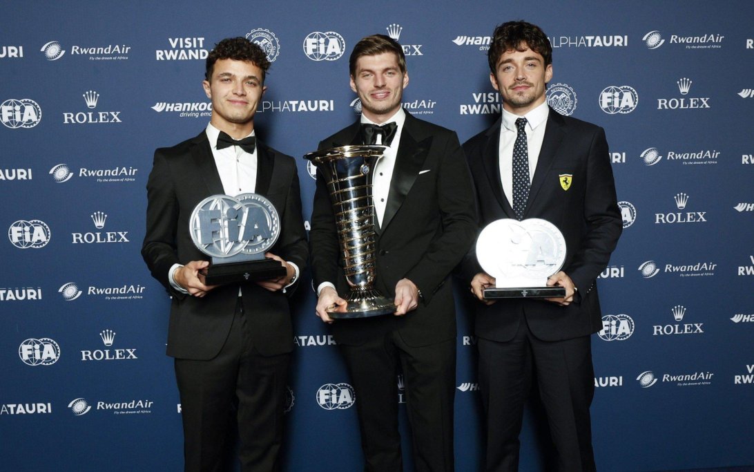 Verstappen Norris Leclerc gala